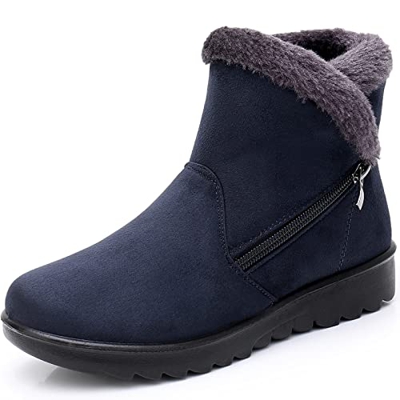 Zapatos Invierno Mujer Botas de Nieve Casual Calzado Piel Forradas Calientes Planas Outdoor Boots Antideslizante Zapatillas para Mujer EU40/fabricante