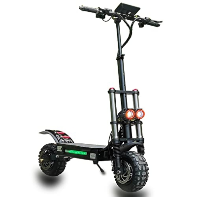 HWWH Scooter Eléctrico Plegable Patinete Electrico Todoterreno Adultos Acelerador Puños Giratorios Potente Dual Motor 11 Pulgadas Neumáticos sin Cámar