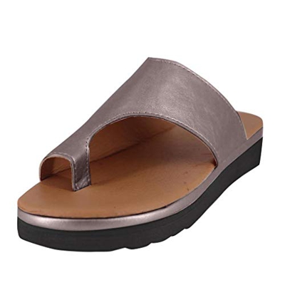 Sandalias Mujer Verano 2019 SHOBDW Sandalias Correctoras Juanetes Oferta Moda Pisos Cuñas Zapatos De Playa Con Punta Abierta Tobillo Zapatillas Sandal