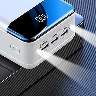 AWED Pantalla de Espejo Pantalla Digital 50000 MAh Banco de energía de Gran Capacidad Banco de energía Creativa (Color : Black, Size : 50000mAh)