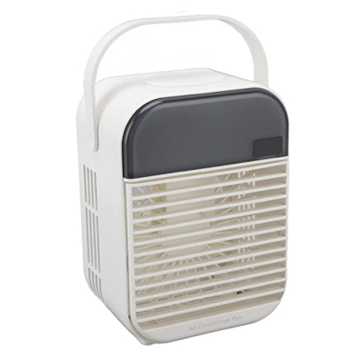 Enfriador de Aire por EvaporacióN, NebulizacióN Eficiente Tanque de Agua de 200 Ml Diseño de Luz Nocturna Ventilador de Aire Acondicionado PortáTil pa