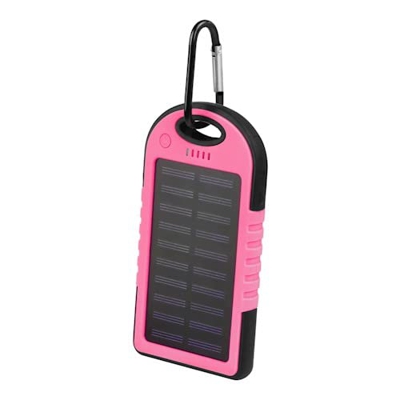 Solarstrombank Solar Power Bank - Cargador USB para teléfono móvil 5000 mAh waterproff IP66 Rose Power Bank