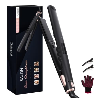 Plancha de Pelo, Alisadores y Rizadores de Pelo 2 en 1, Plancha Plana de Cerámica con Pantalla LCD, Alisadores de Pelo Para Todos Los Estilos de Cabel