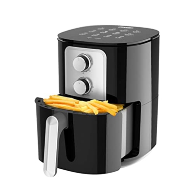 KJGLW Freidoras de Aire 5 en 1 de 1400 W, freidora de Aire sin Aceite, Perilla Doble, Compatible con Cocina, protección contra el Calor, freidora eléc