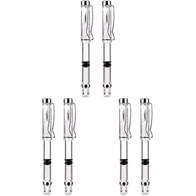NUOBESTY 6 Uds. Bolígrafos de Tinta Transparentes Bolsillo de Caligrafía Fina Mini Oficina de Negocios Transparente con Adultos para Absorbente de Plu