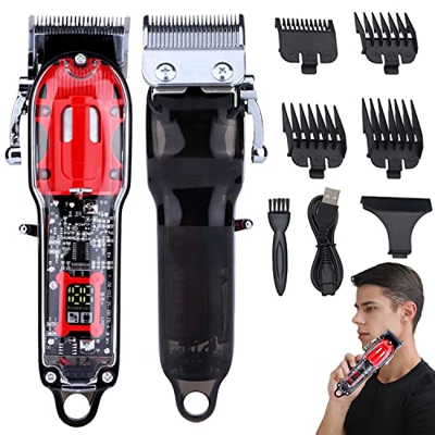 Faffooz Cortapelos Hombre Profesional ,Maquina Cortar Pelo Cortapelos Hombre Recargable Inalámbrica con Peines,Cortador Pelo Electrico con Pantalla Di