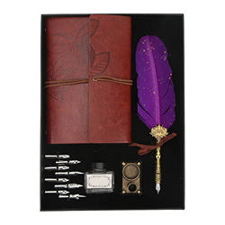 Juego de Bolígrafos de Pluma Vintage, con Punta Grabada de Acero Inoxidable, Agarre Cómodo, Papel Fino, Textura de Pluma Transparente, Diseño de Hebil en oferta