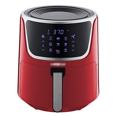 KJGLW Freidora de Aire eléctrica con deshidratador y 3 estantes apilables Pantalla táctil Digital LED con 8 Funciones Recetas (Color : A)