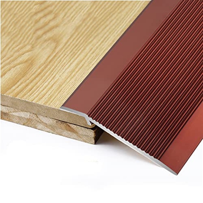 Laminate Floor Transition Strips,1cm High Non-slip Metal Door Threshold Slope,Extra Wide Reducer Floor Strips for Sweeping Robot (Color: Red,Size: Len