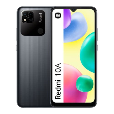 Xiaomi Redmi 10A – Smartphone de 4+128GB, Pantalla Dot Drop de 6,53” HD+, MediaTek Helio G25, Cámara dual de 13 MP, Batería de 5000 mAh, color gris (V