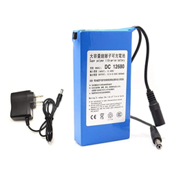 jianyana Batería recargable DC12680 portátil 6800mAh 12V batería para videocámaras con cargador, azul características