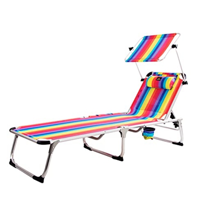 ARENA1004 Tumbona reclinable de Playa Plegable y reclinable| 4 Posiciones| Moderna, diseño clásico| Portátil por su práctica Bolsa-Mochila| Uso Exteri