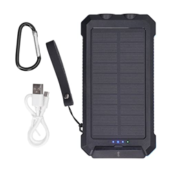 Rushbom Banco de Energía Solar Portátil de 30000 MAh Banco de Energía Solar Azul con Linterna LED para Acampar para Caminatas Al Aire Libre precio