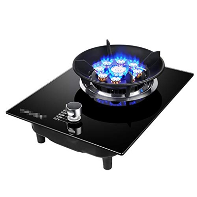 Gas Stove Gas hob Portable Gas Stove 1 Burner Wok 5.2kW Nine Cavity Fierce Fire Black Glass Cooker [Energy Class A+] [Energy Class A] (Color : A Size 