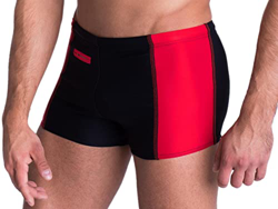 Aquarti Bañador de Hombre Tipo Boxer con Bolsillo, Negro/Rojo, 5XL características