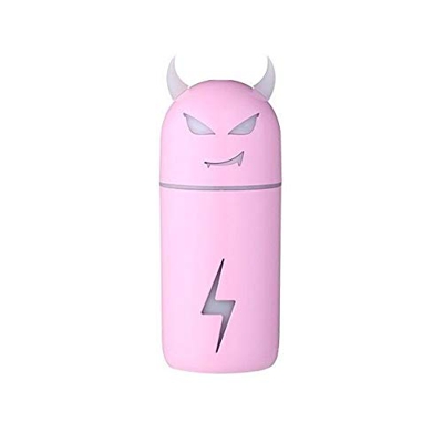 Pequeño Magic Cow Mini Humidificador USB Car Negative Ion Belleza Medidor de Agua Redondo Mecánico Rosa