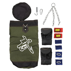 Rushbom Saco de Boxeo Colgante, Guantes de Boxeo, Muñequera, Vendaje, Conjunto de Saco de Boxeo para Adultos, Ejercicio para Aliviar la Presión características