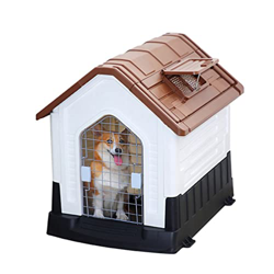 Caseta de Perro Casa De Perro A Prueba De Agua Plástica, Gato Fácil, Mediano Y Pequeño Y For Refugios For Mascotas For Perros con Ventanas (Color : Gr en oferta