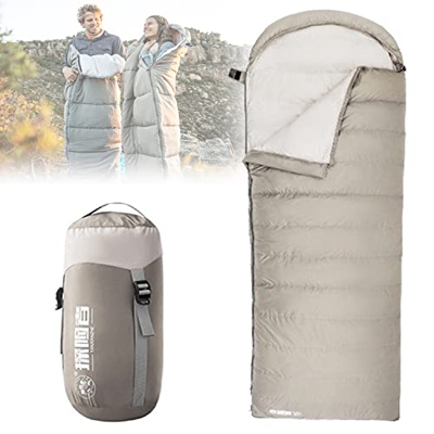 UIBAO Saco de Dormir Plumón 300g/600g Saco de Sormir Ultraligero Portátil Saco de Dormir Grueso Impermeable Adulto Unisex,Camping Senderismo Montañism