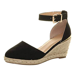 Sandalias Cuña Mujer Verano Plataformas Hebilla de Mujer Correa de Tobillo Sandalias Cuñas Sandalias Tejido de Verano Zapatos Transpirables 35-43 EU ( en oferta