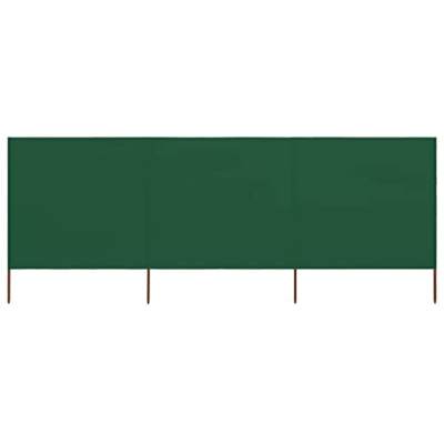 Hogar y jardín,Césped y jardín,Vida al aire libre,Sombrillas y sombrillas al aire libre,Tela de pantalla de viento de 3 paneles 400x80 cm Verde
