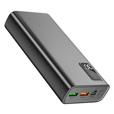 27000mAh Batería Portátil con 3 Salidas y 2 entradas, QC 3.0 22.5W PD 20W Type C Fast Charging Cargador Portátil,Power Bank para teléfonos móviles, ta