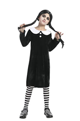Carnavalife Disfraz de Halloween Addams Family, Disfraz de Miercoles para Colegiala Gótica Niña, Traje de Halloween para Cosplay de Películas (10-12 A en oferta