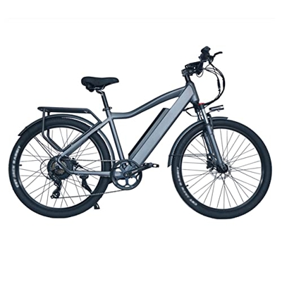 IOPY Bicicleta Eléctrica para Adultos con Batería Extraíble, Bicicleta Eléctrica De Montaña De 26'' para Senderos De La Selva Nieve Beac (Color : Silv