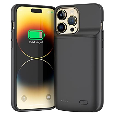 NEWDERY 4800 mAh Funda Batería para iPhone 14 Pro y iPhone 14, Carcasa de Carga Protectora Portátil, Carcasa Recargable de Carga Extendida para iPhone