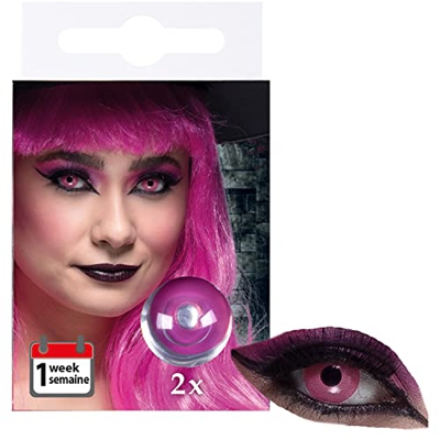 Selldorado® Lentilles de Contact Roses Halloween - Lentilles Halloween Sans Puissance - Halloween, Mardi Gras, Carnaval, Costume, Vampire, Zombie, Sor