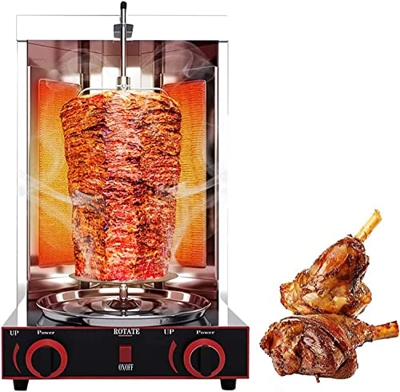 SONLED Máquina de Carne para Barbacoa, Parrilla de Carne Vertical Kebab Doner, Parrillas de Gas de Acero Inoxidable, Horno asador casero, máquina de P