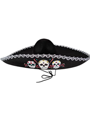 Funidelia | Sombrero de mariachi para hombre ▶ Calavera mexicana, Día de los muertos, Terror - Accesorios para adultos, accesorio para disfraz - Negro precio