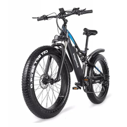 Bicicleta de Nieve Eléctrica de 26"con Batería de Litio Extraíble de 48 V 17 Ah, Bicicleta Eléctrica con Cambio de 7 Velocidades Bicicleta de Montaña  precio