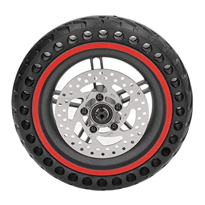 Neumático Trasero para Patinete Eléctrico, Goma Roja, Excelente Agarre, Buena Disipación de Calor, Cubo de Rueda Trasera para Patinete Eléctrico para 