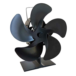 MAIES Wood Stove Fan, noiseless Chimney Fan with 5 Blades, Heat Operated Non-Electric Environmental Protection Fan, for Wood-Burning Fireplace,Eco Fri precio