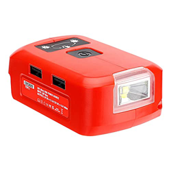 Happlignly Adaptador de BateríA para Cargador USB de BateríA V20, Luz de Trabajo LED con Cargador USB Dual y Puerto de 12 V precio