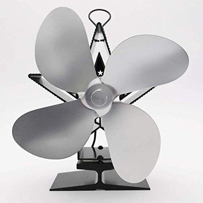 MAIES Wood Stove Fan, noiseless Chimney Fan with 4 Blades, Heat Operated Non-Electric Environmental Protection Fan, for Wood-Burning Fireplace,Eco Fri
