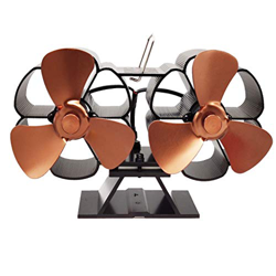 MAIES Wood Stove Fan, noiseless Chimney Fan with 6 Blades, Heat Operated Non-Electric Environmental Protection Fan, for Wood-Burning Fireplace,Eco Fri precio