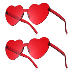2 Pares Gafas de Sol sin Montura Forma Corazón de Colores para Mujeres precio