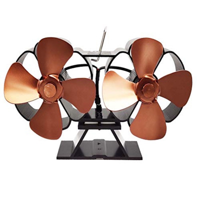MAIES Wood Stove Fan, noiseless Chimney Fan with 8 Blades, Heat Operated Non-Electric Environmental Protection Fan, for Wood-Burning Fireplace,Eco Fri