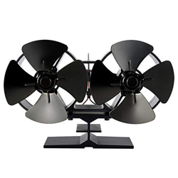 MAIES Wood Stove Fan, noiseless Chimney Fan with 8 Blades, Heat Operated Non-Electric Environmental Protection Fan, for Wood-Burning Fireplace,Eco Fri en oferta