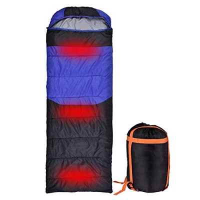 Bacilínea De Dormir con Calefacción para Adultos, Sacos De Dormir USB con Clima Cálido Y Frío: Uso Liviano, Impermeable Y Exterior para Acampar La Esc