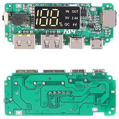 yoligan 2 unidades Dual USB 5 V 2.4 A Mini/Type-C USB Mobile Bank 18650 módulo de carga de litio Protección para placa de carga