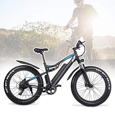 Bicicletas Eléctricas Fat Tire de 26 '' Bicicleta Eléctrica con Batería Iones Litio Extraíble 48V 17Ah 25 mph Snow Beach Mountain e Bike Ebikes for Ad