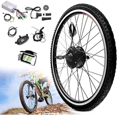 ELBLUS Kit De Conversión De Bicicleta Eléctrica con Pantalla LCD, Neumáticos Interiores Y Exteriores 20" 24" 26" 27,5" 28" 700c Motor De Cubo Trasero 
