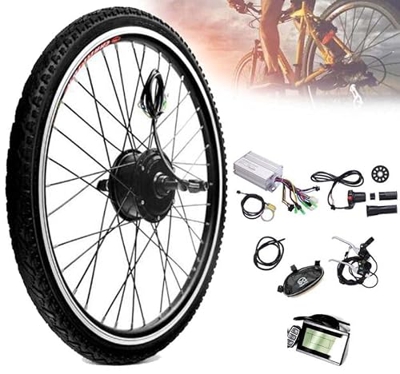 ELBLUS 20"/24"/26"/27,5"/28"/29"/700c 36v 48v Rueda Trasera De Bicicleta Eléctrica Kit De Conversión De Bicicleta Eléctrica, con Pantalla LCD, Neumáti
