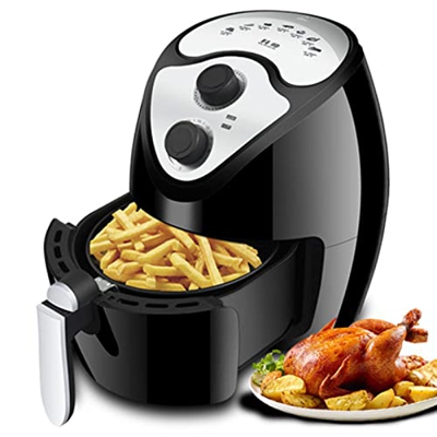 Freidora De Aire, Freidora Eléctrica De Aire Caliente De 2.6L Horno Sin Aceite con Olla Antiadherente, Freidora De Aire Manual De 1300 W con Temporiza