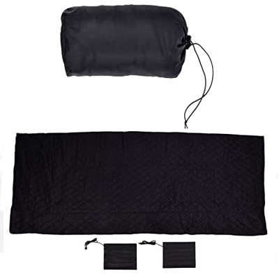 Petyoung Saco de Dormir al Aire Libre con calefacción USB, Cierre de Cremallera Saco de Dormir cálido Saco de Dormir para Acampar en Clima frío de pol
