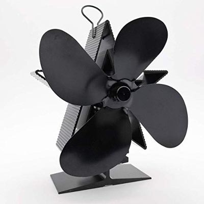 MAIES Wood Stove Fan, noiseless Chimney Fan with 4 Blades, Heat Operated Non-Electric Environmental Protection Fan, for Wood-Burning Fireplace,Eco Fri