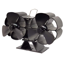 MAIES Wood Stove Fan, noiseless Chimney Fan with 6 Blades, Heat Operated Non-Electric Environmental Protection Fan, for Wood-Burning Fireplace,Eco Fri en oferta